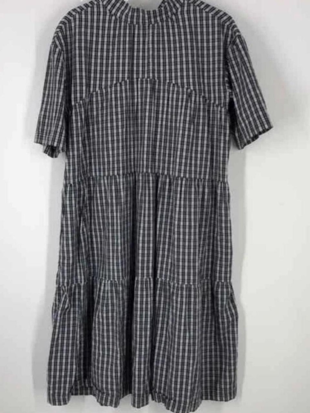 Everlane Navy and White Gingham Mini Dress - Picture 2 of 7